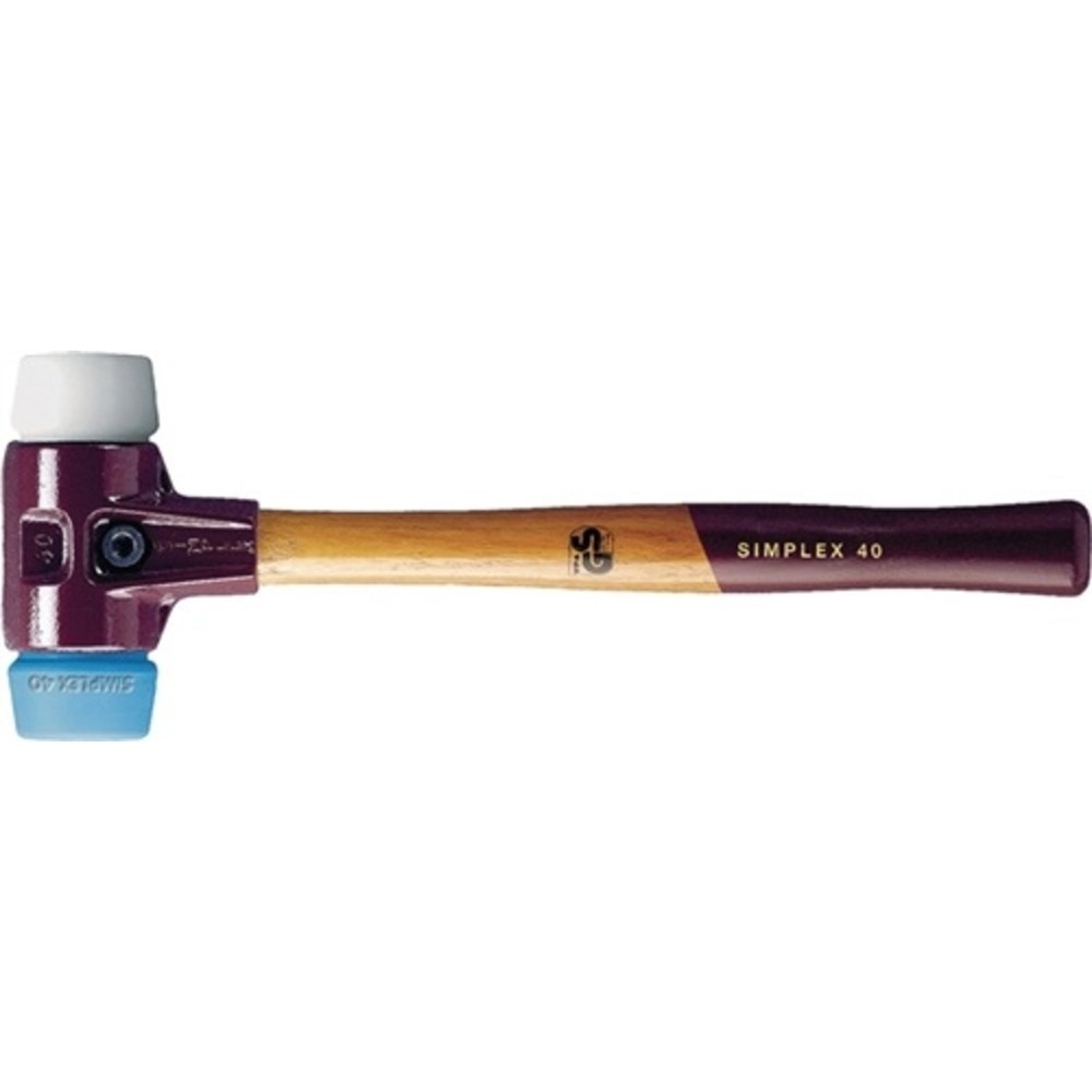 Produktabbildung: Schonhammer SIMPLEX L.300mm Kopf-D.30mm weich/mittelh.HO TPE-soft blau/Superpl.