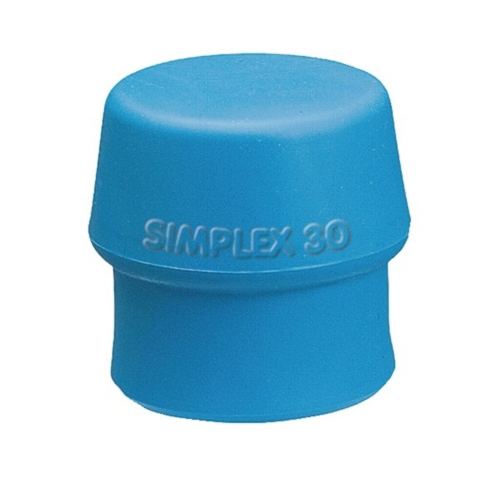 Schonhammerkopf SIMPLEX Kopf-Ø 30mm TPE-soft blau weich HALDER Produktabbildung: Schonhammerkopf SIMPLEX Kopf-Ø 30mm TPE-soft blau weich HALDER
