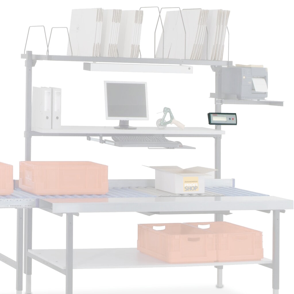 Halterung für Waagenanzeige, für Rocholz Packtisch-System, HxBxT 42 x 120 x 92 mm Produktabbildung: Halterung für Waagenanzeige, für Rocholz Packtisch-System, HxBxT 42 x 120 x 92 mm