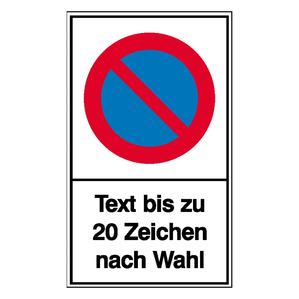 Produktabbildung: SafetyMarking® Halteverbotsschild, eingeschränkt, Text nach Wunsch, Alu geprägt