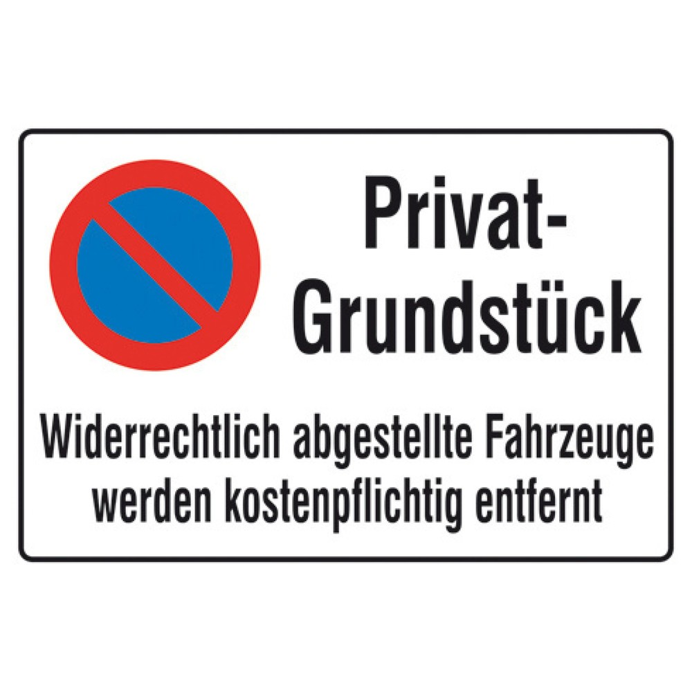 Produktabbildung: Halteverbotsschild "Privatgrundstück", Alu geprägt