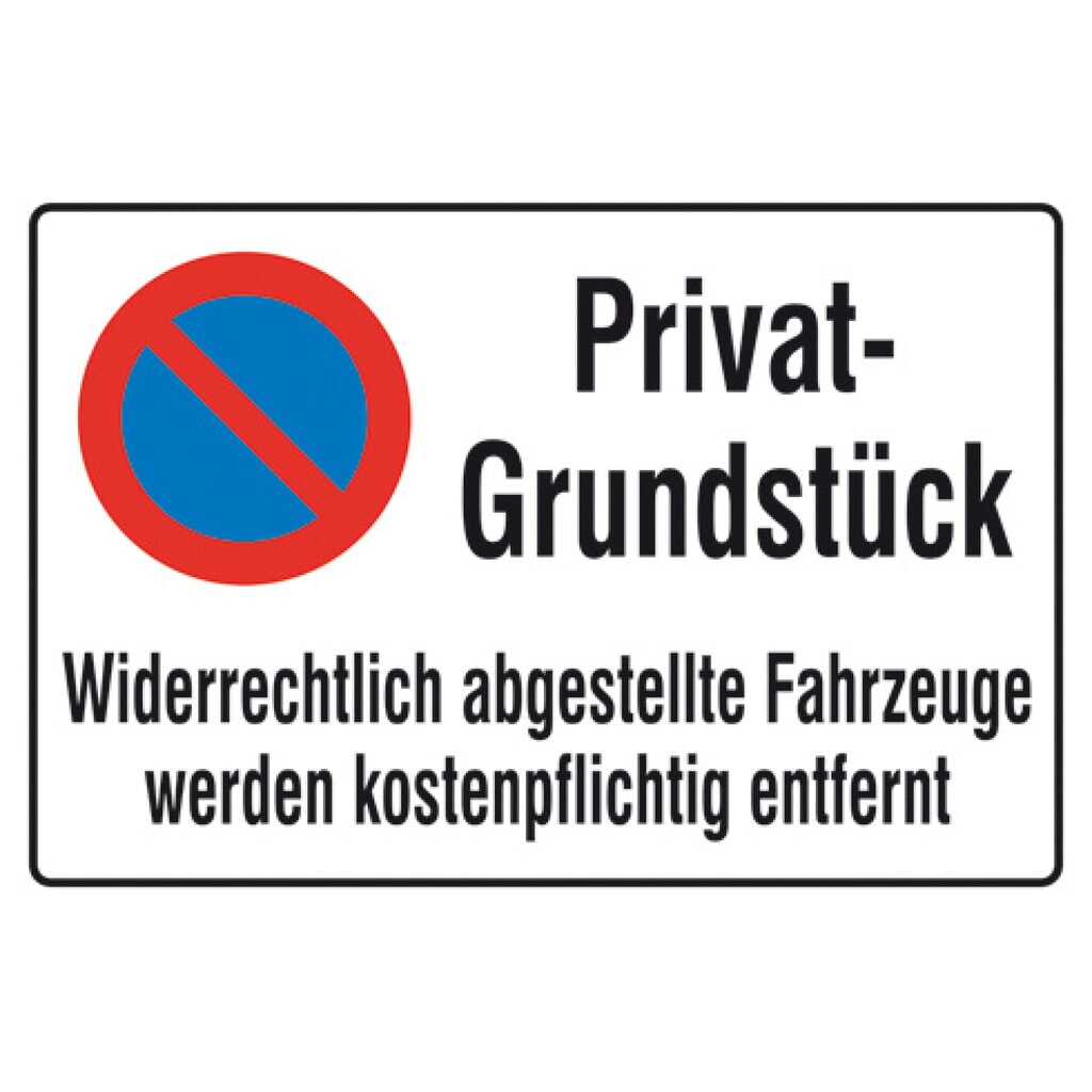 Produktabbildung: SafetyMarking® Halteverbotsschild "Privatgrundstück", Alu geprägt