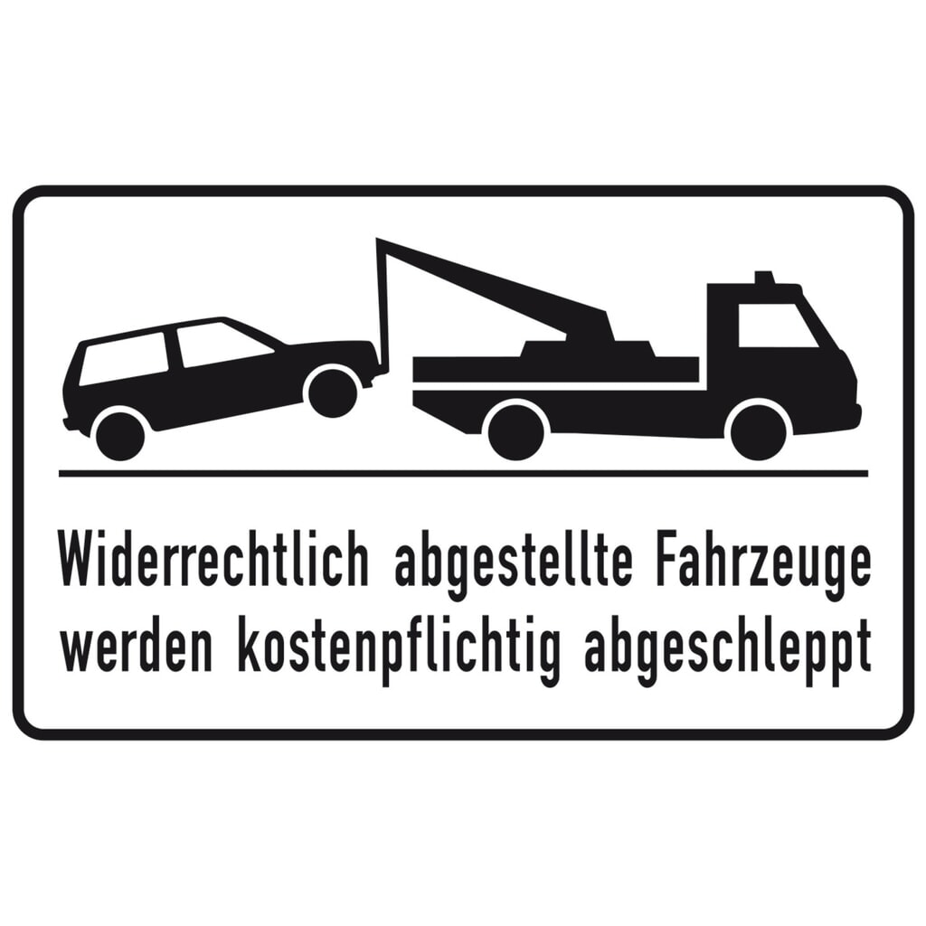 SafetyMarking® Halteverbotsschild "Widerrechtlich abgestellte Fahrzeuge", Alu geprägt Produktabbildung: SafetyMarking® Halteverbotsschild "Widerrechtlich abgestellte Fahrzeuge", Alu geprägt