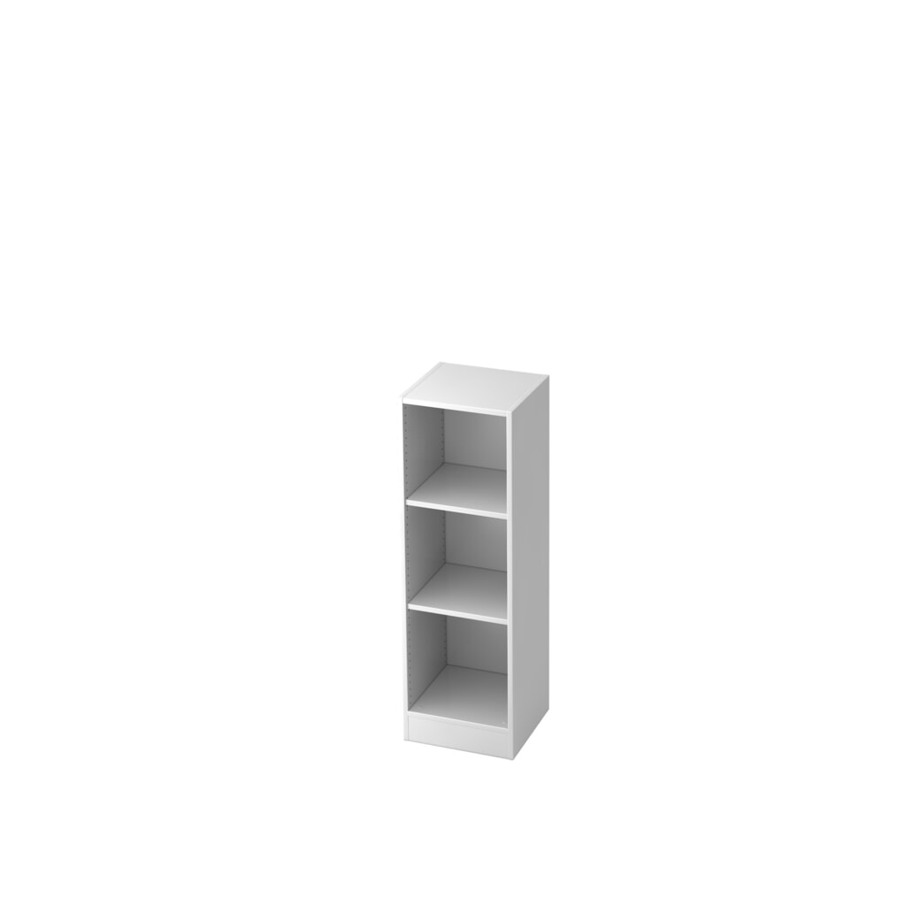 Produktabbildung: Hammerbacher Regal schmal 3OH mit Sockelblende Weiß