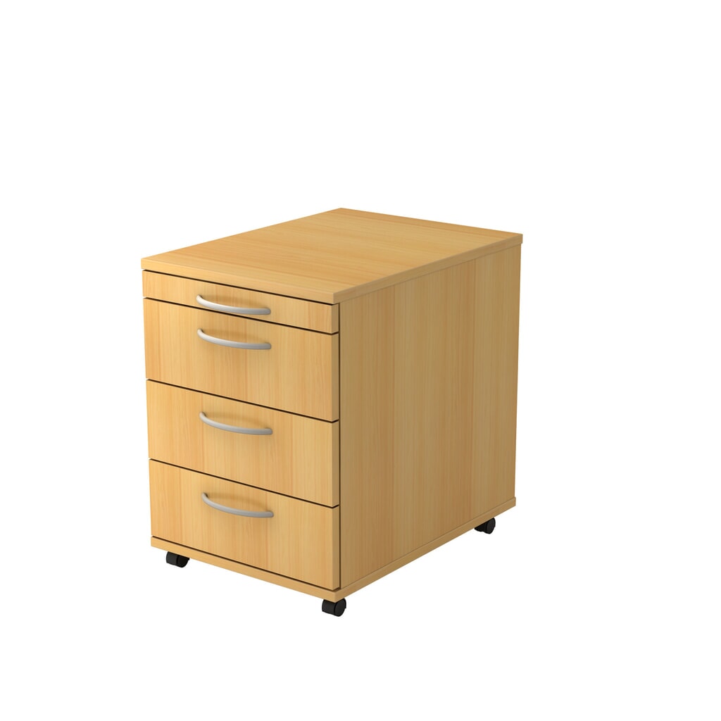 Produktabbildung: Hammerbacher Rollcontainer 58cm,3 Schübe BO Buche