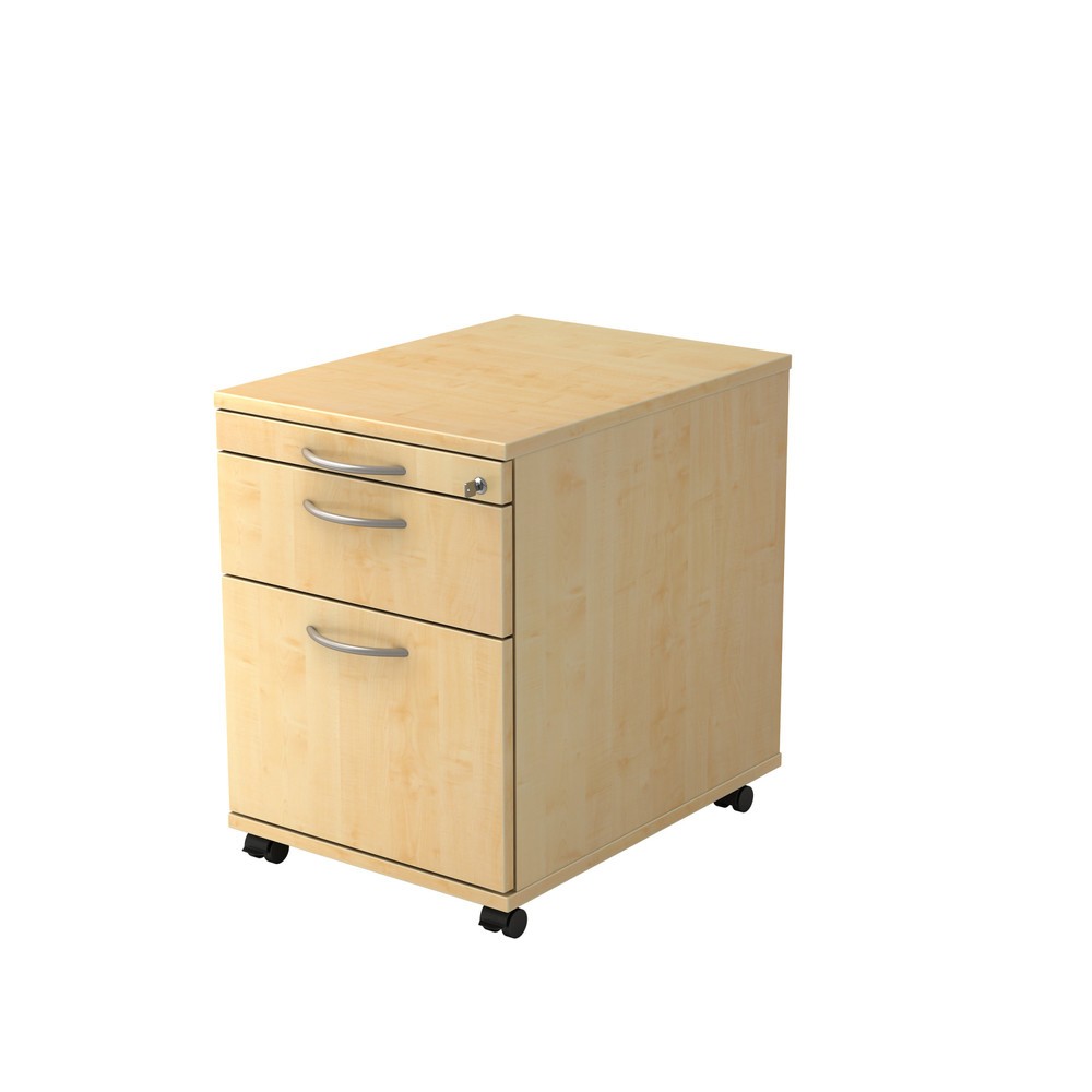 Produktabbildung: Hammerbacher Rollcontainer 58cm,1Schub,1HR,Schl.BM Ahorn