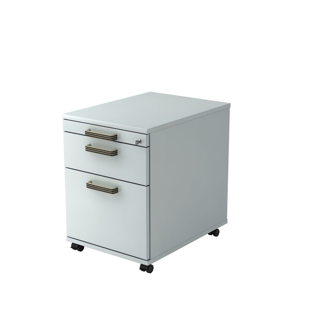 Hammerbacher Rollcontainer 58cm,1Schub,1HR,Schl.SG Grau Produktabbildung: Hammerbacher Rollcontainer 58cm,1Schub,1HR,Schl.SG Grau
