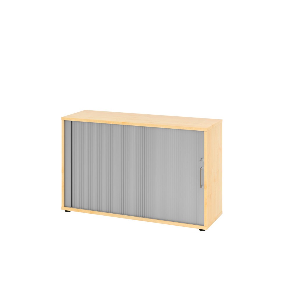 Produktabbildung: Hammerbacher Rollladenschr.hor. 2OH 120cm BS Ahorn/Silber
