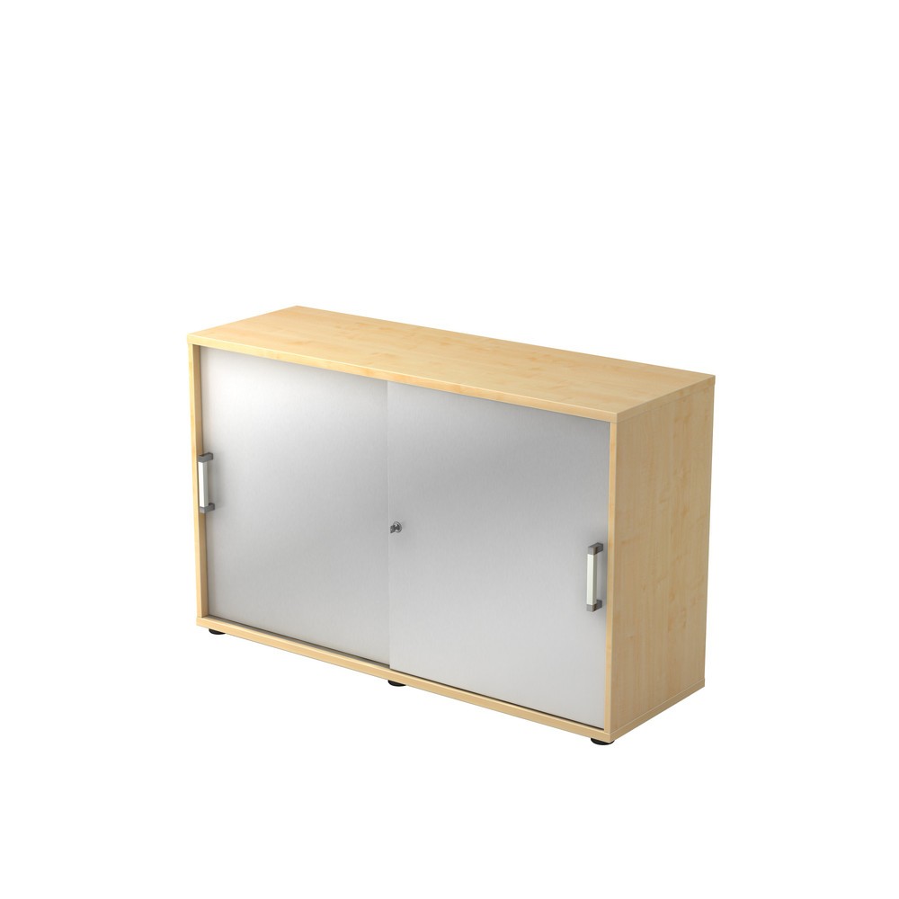 Produktabbildung: Hammerbacher Schiebetürschrank 2OH 120cm CE Ahorn/Silber