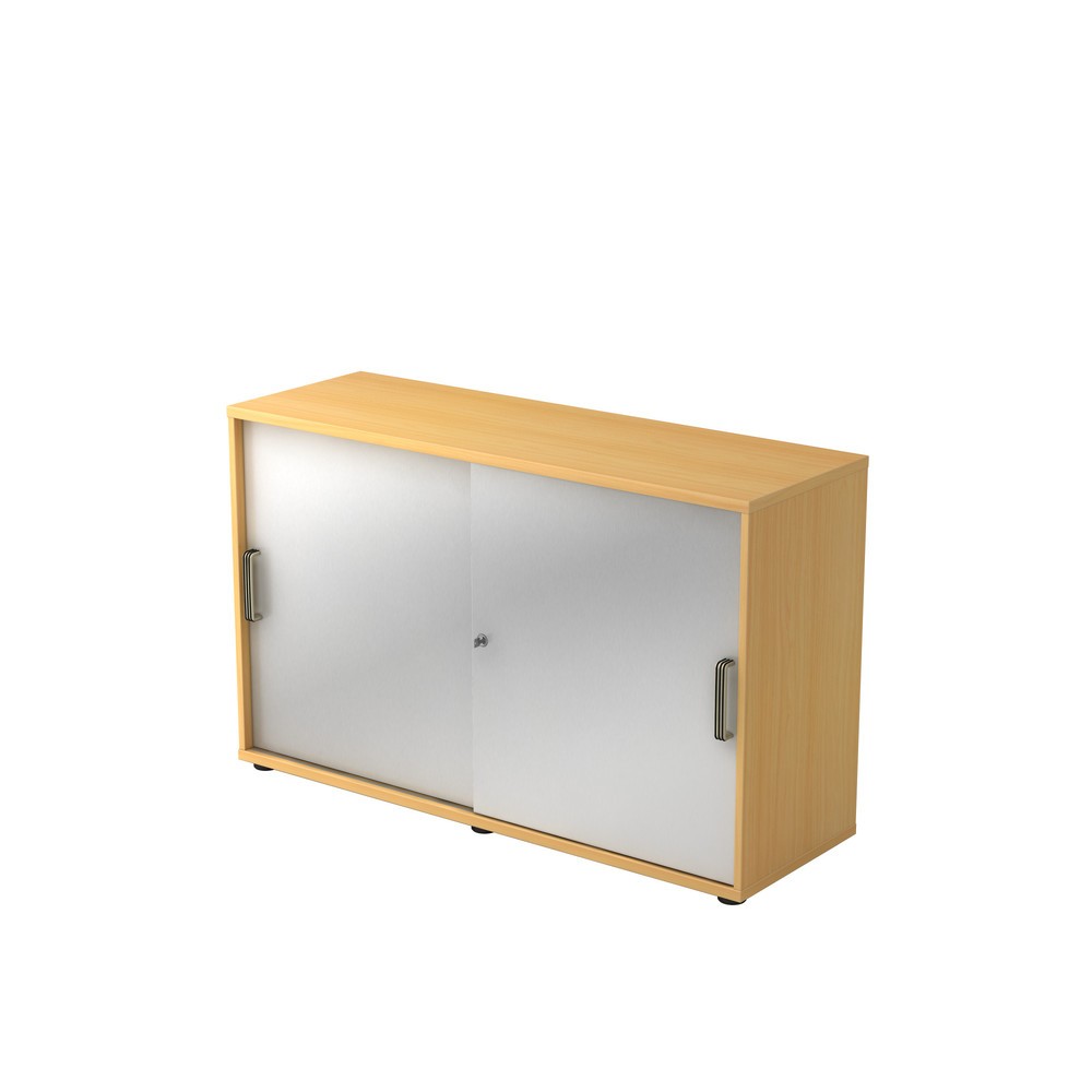 Produktabbildung: Hammerbacher Schiebetürschrank 2OH 120cm SG Buche/Silber