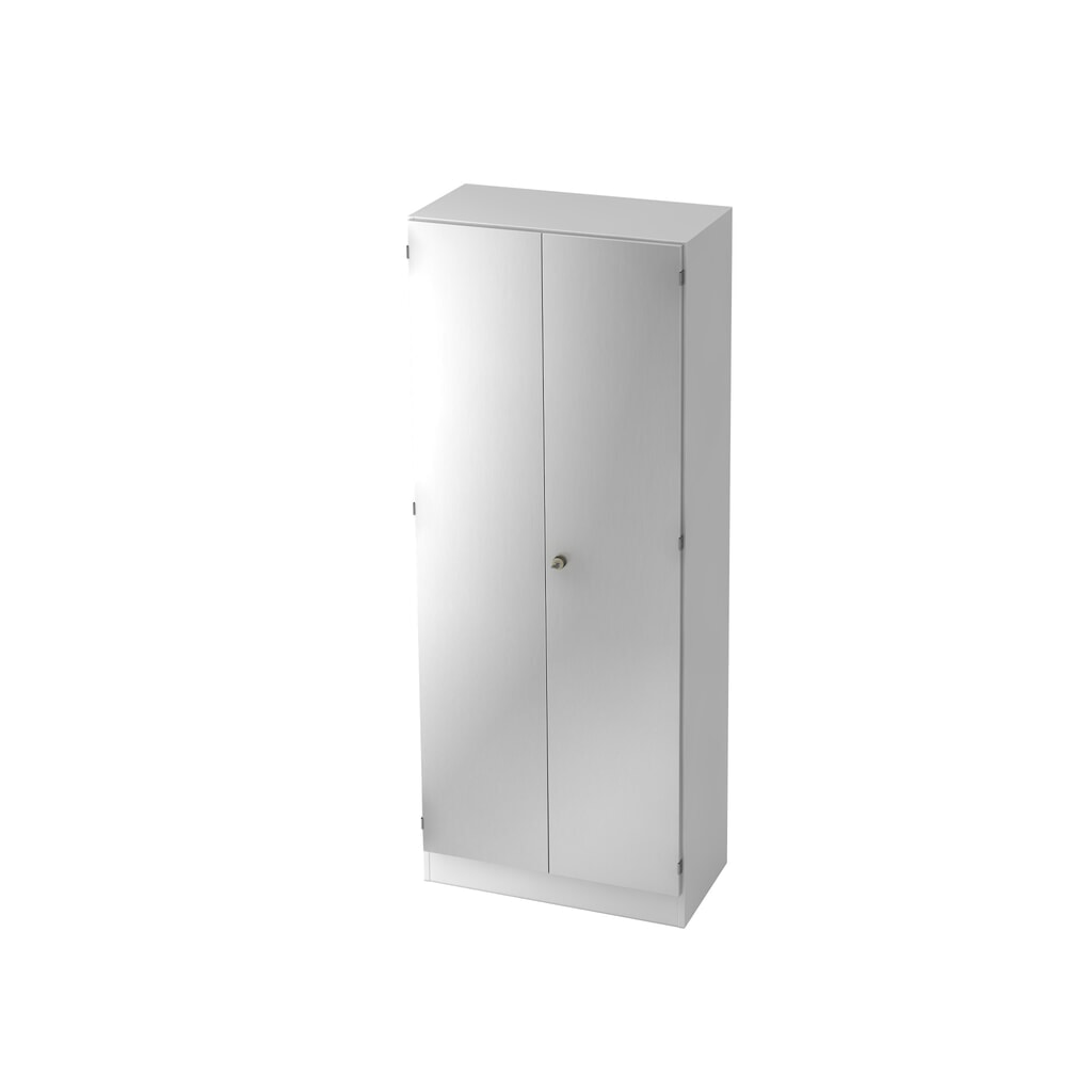 Hammerbacher Schrank 5OH mit Sockelbl. SG Weiß/Silber Produktabbildung: Hammerbacher Schrank 5OH mit Sockelbl. SG Weiß/Silber