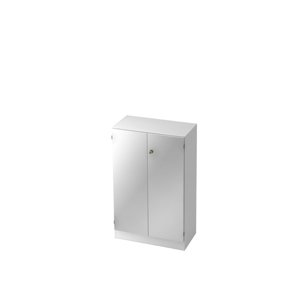 Produktabbildung: Hammerbacher Schrank 3OH mit Sockelbl. SG Weiß/Silber