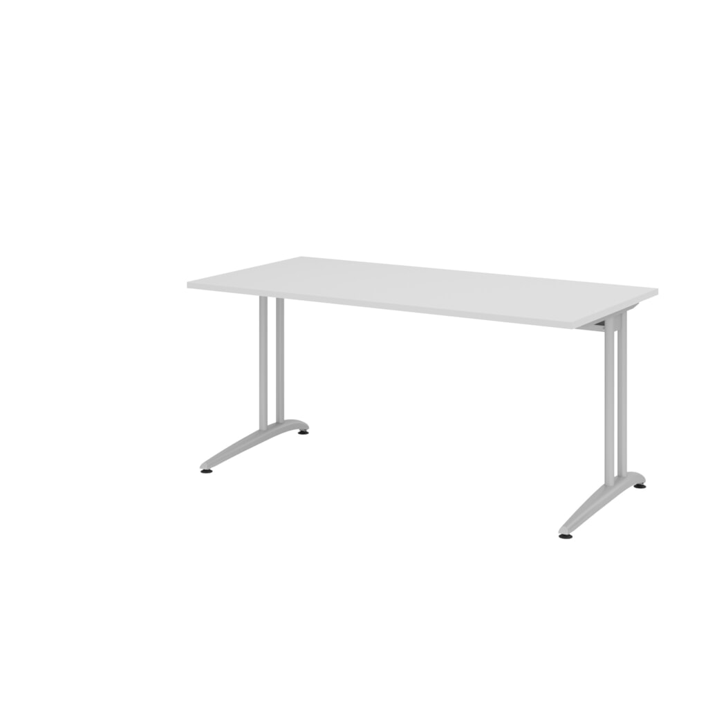 Hammerbacher Büro-Schreibtisch Akzent, C-Fuß Gestell,Hx BxT 740 x 1.600 x 800 mm, grau Produktabbildung: Hammerbacher Büro-Schreibtisch Akzent, C-Fuß Gestell,Hx BxT 740 x 1.600 x 800 mm, grau