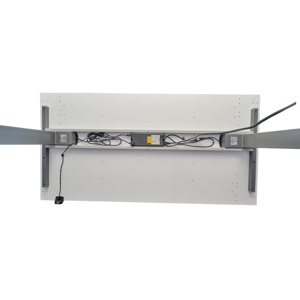 Hammerbacher Elektrisch höhenverstellbarer Schreibtisch 1-stufig, C-Fuß, BxT 1.800 x 800 mm, grau, silber Produktabbildung Nr. 4: Hammerbacher Elektrisch höhenverstellbarer Schreibtisch 1-stufig, C-Fuß, BxT 1.800 x 800 mm, grau, silber