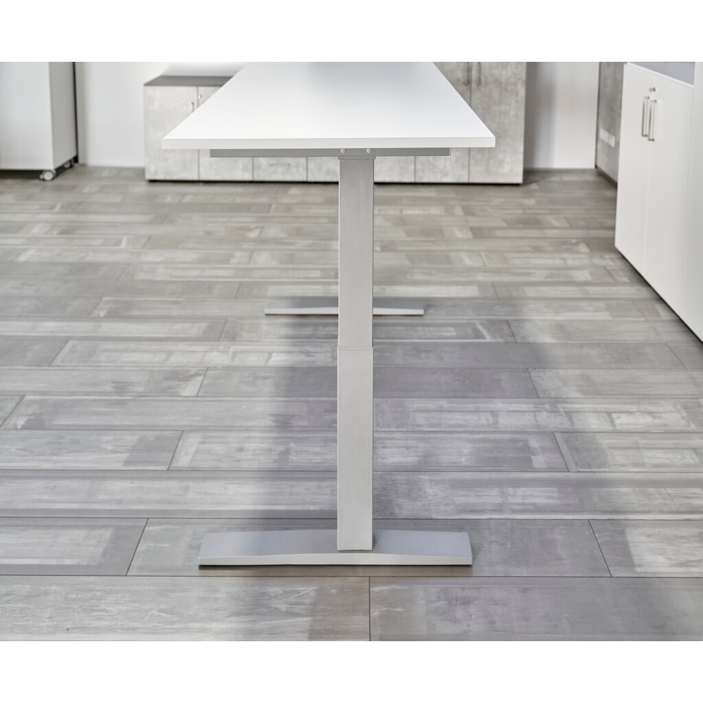 Hammerbacher Elektrisch höhenverstellbarer Schreibtisch 1-stufig, C-Fuß, BxT 1.800 x 800 mm, grau, silber Produktabbildung Nr. 11: Hammerbacher Elektrisch höhenverstellbarer Schreibtisch 1-stufig, C-Fuß, BxT 1.800 x 800 mm, grau, silber