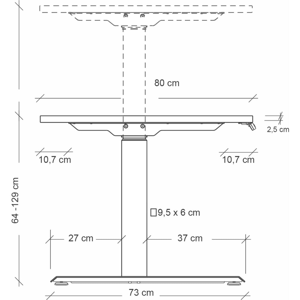 Produktabbildung Nr. 3: Hammerbacher Elektrisch höhenverstellbarer Schreibtisch 2-stufig, Memory-Schalter, C-Fuß, BxT 1.600 x 800 mm, Ahorn, silber