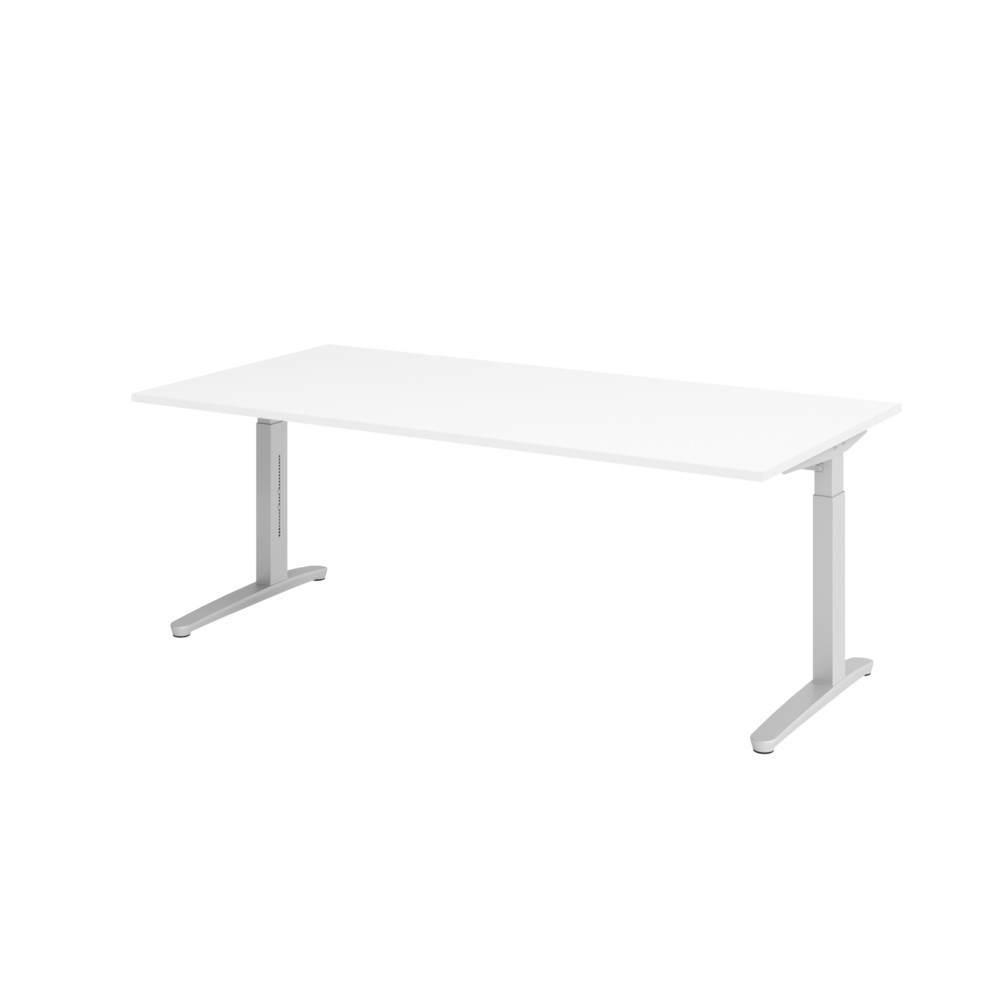 Produktabbildung Nr. 1: Hammerbacher Manuell höhenverstellbarer Schreibtisch, C-Fuß, BxT 2.000 x 1.000 mm, weiß