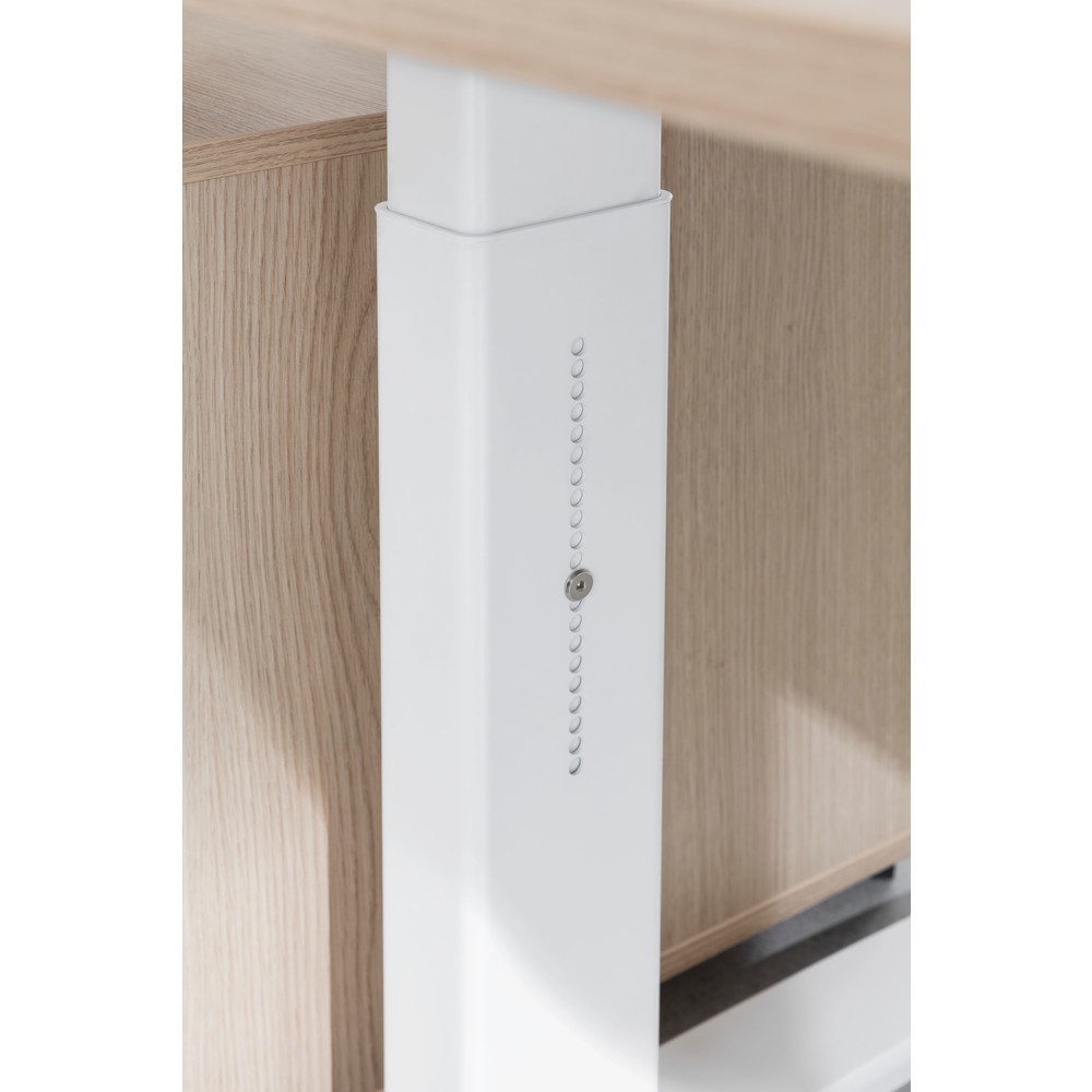 Produktabbildung Nr. 3: Hammerbacher Manuell höhenverstellbarer Schreibtisch, C-Fuß, BxT 1.600 x 800 mm, weiß