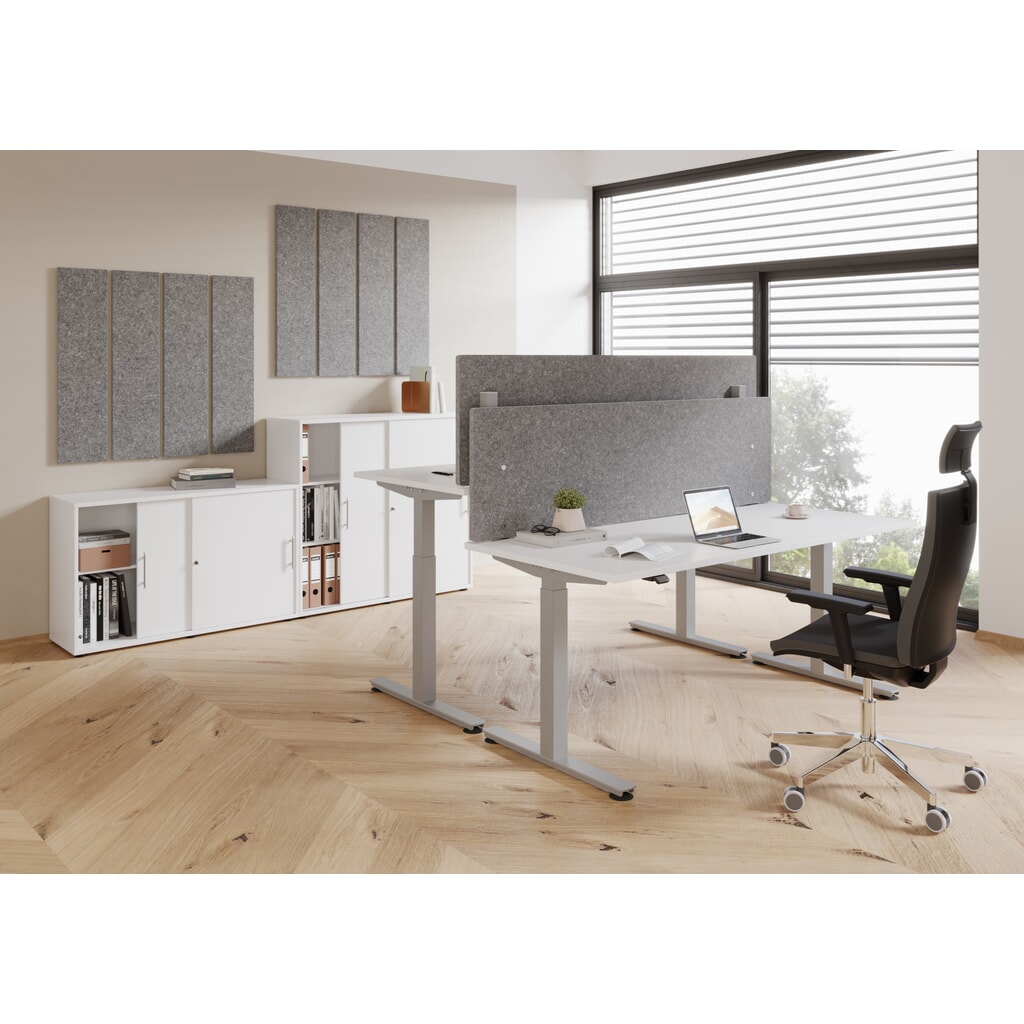 Hammerbacher Schreibtisch, elektrisch höhenverstellbar, BxT 1.600 x 800 mm, weiß Produktabbildung Nr. 8: Hammerbacher Schreibtisch, elektrisch höhenverstellbar, BxT 1.600 x 800 mm, weiß