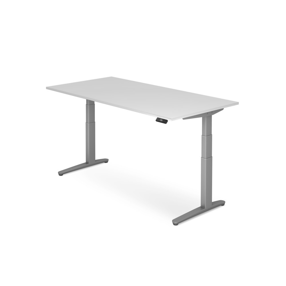 Produktabbildung: Hammerbacher Elektrisch höhenverstellbarer Schreibtisch, mit Memoryschalter, C-Fuß, BxT 1.600 x 800 mm, weiß