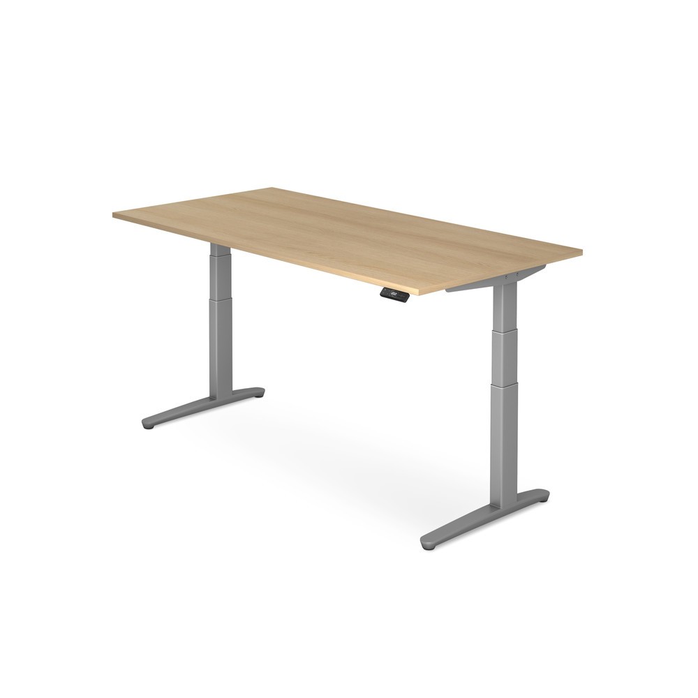 Produktabbildung: Hammerbacher Elektrisch höhenverstellbarer Schreibtisch, mit Memoryschalter, C-Fuß, BxT 1.600 x 800 mm, Eiche