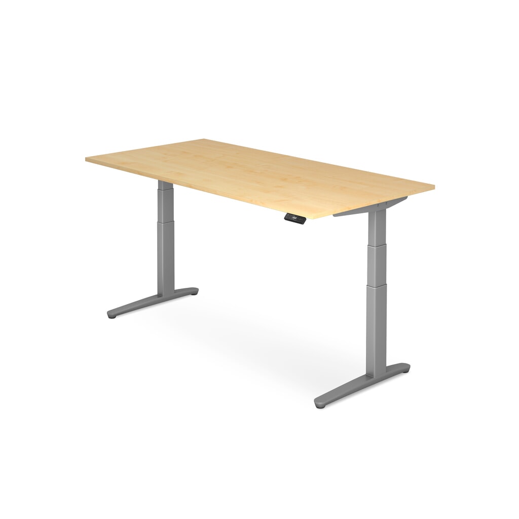 Hammerbacher Elektrisch höhenverstellbarer Schreibtisch, mit Memoryschalter, C-Fuß, BxT 1.600 x 800 mm, Ahorn Produktabbildung: Hammerbacher Elektrisch höhenverstellbarer Schreibtisch, mit Memoryschalter, C-Fuß, BxT 1.600 x 800 mm, Ahorn
