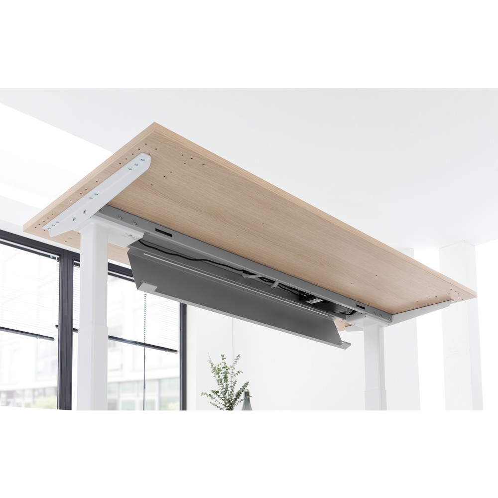 Produktabbildung Nr. 3: Hammerbacher Elektrisch höhenverstellbarer Schreibtisch, mit Memoryschalter, C-Fuß, BxT 1.600 x 800 mm, grau
