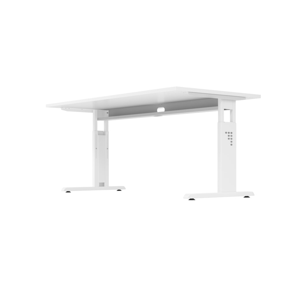 Produktabbildung Nr. 3: Hammerbacher Manuell höhenverstellbarer Schreibtisch Solid, C-Fuß, BxT 1.600 x 800 mm, grau