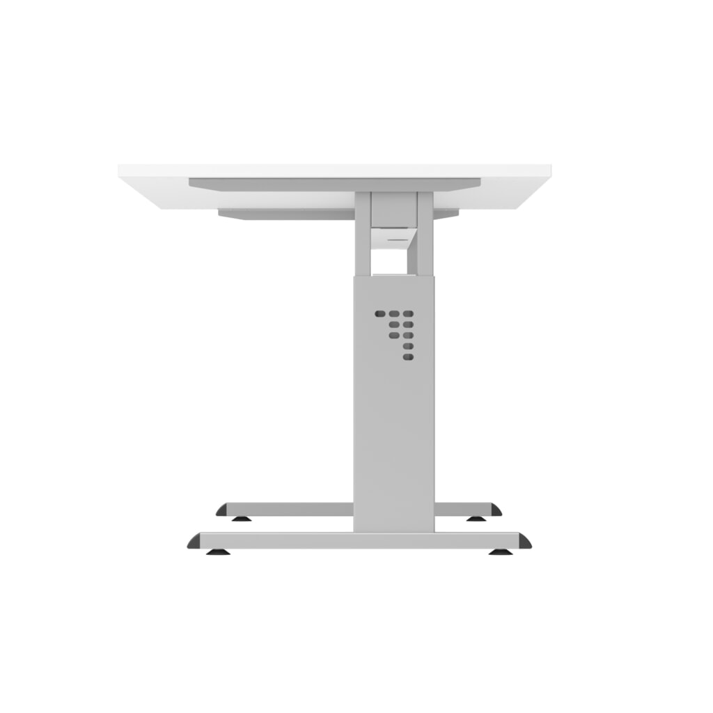 Hammerbacher Manuell höhenverstellbarer Schreibtisch Solid, C-Fuß, BxT 1.600 x 800 mm, grau Produktabbildung Nr. 4: Hammerbacher Manuell höhenverstellbarer Schreibtisch Solid, C-Fuß, BxT 1.600 x 800 mm, grau