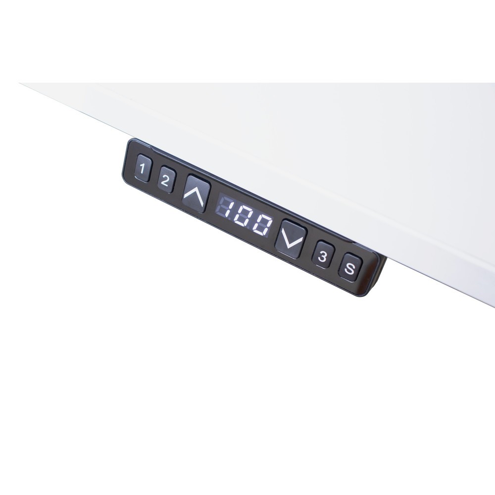 Produktabbildung Nr. 6: Hammerbacher Elektrisch höhenverstellbarer Schreibtisch 2-stufig, Memory-Schalter, C-Fuß, BxT 1.600 x 800 mm, Ahorn, silber