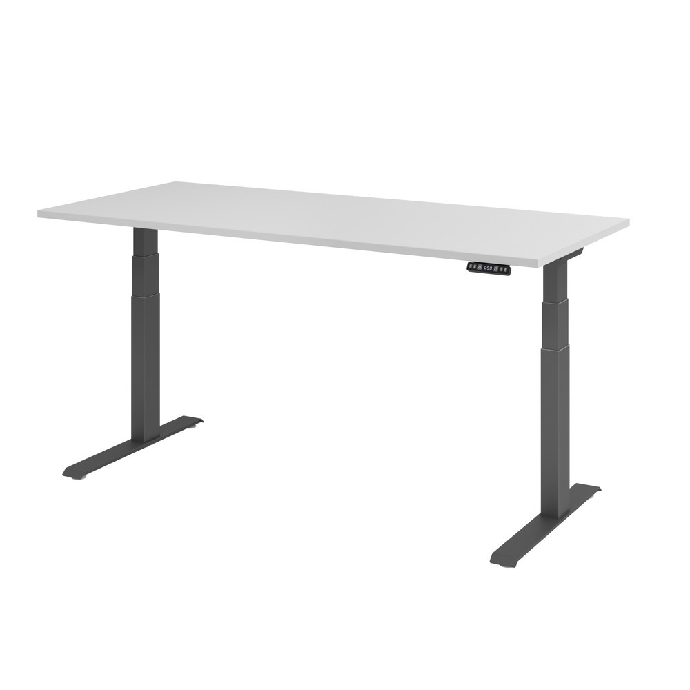 Produktabbildung: Hammerbacher Elektrisch höhenverstellbarer Schreibtisch 2-stufig, Memory-Schalter, C-Fuß, BxT 1.800 x 800 mm, grau, graphit