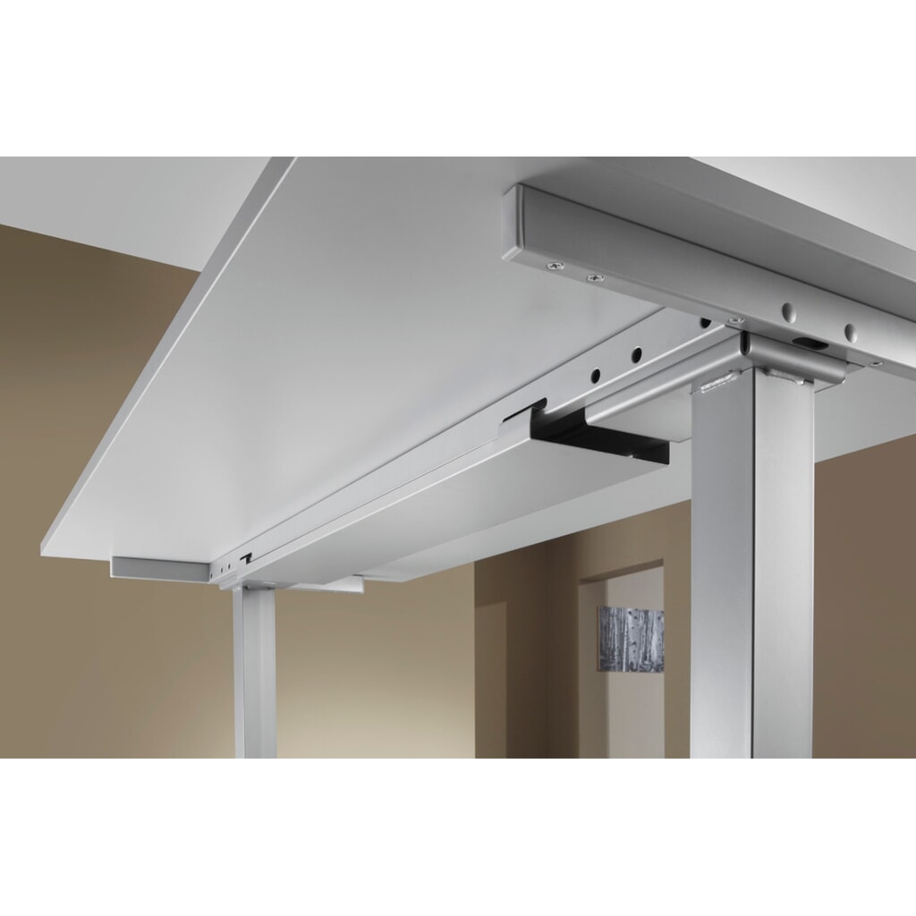 Produktabbildung Nr. 6: Hammerbacher Schreibtisch, T-Fuß, elektrisch höhenverstellbar, Freiform, BxT 1.800 x 1.000, 800 mm, weiß