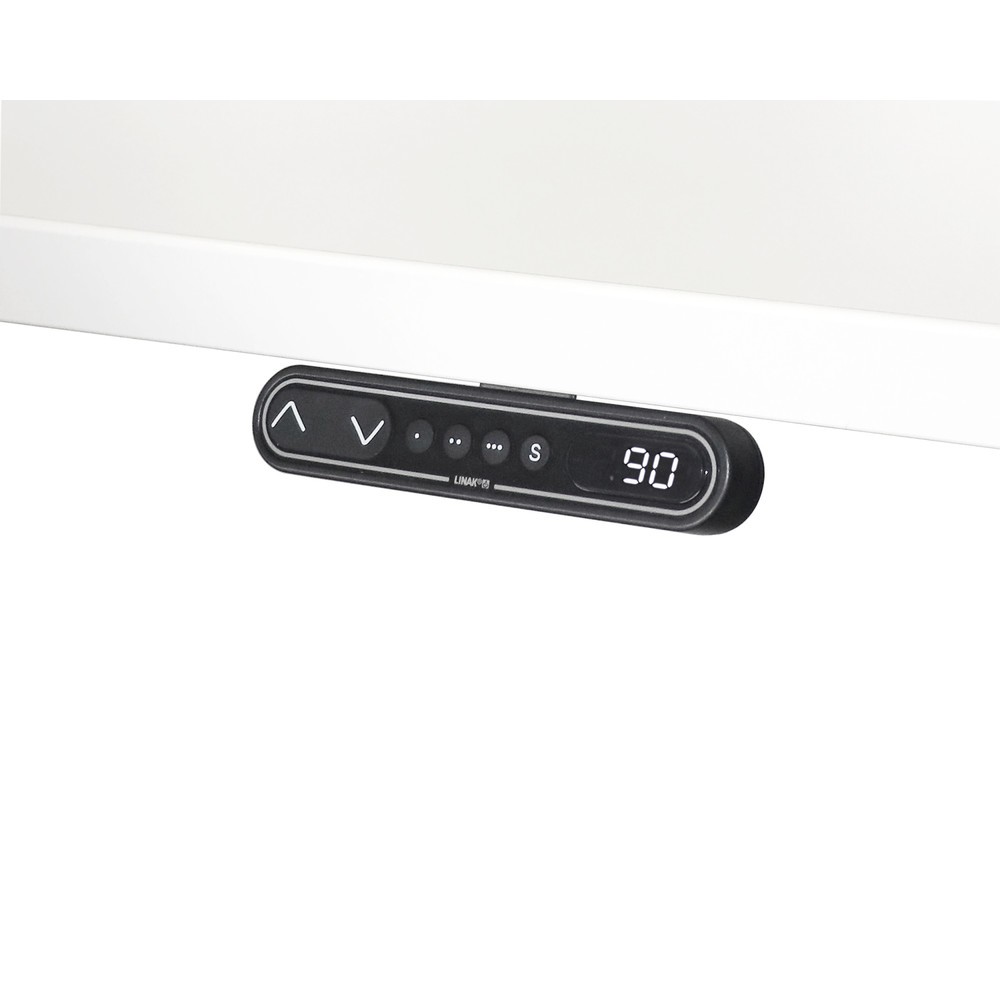 Produktabbildung Nr. 4: Hammerbacher Büro-Eckschreibtisch, Memory-Schalter, elektrisch höhenverstellbar, BxT 2.000 x 1.200 mm, weiß, silber