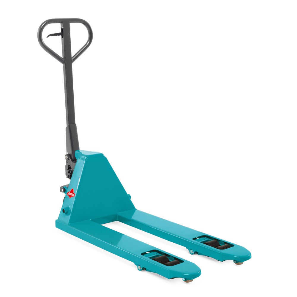 Produktabbildung: Handhubwagen Ameise® PTM 2.0, Tragfähigkeit 2.000 kg, Gabellänge 800 mm, Vollgummi/Polyurethan, Tandemrollen