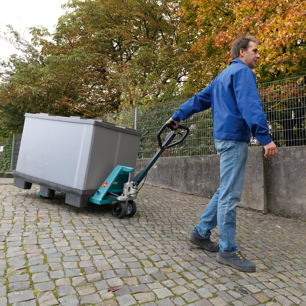 Handhubwagen Ameise® PTM 2.5 mit Handbremse, Tragfähigkeit 2.500 kg, Gabellänge 1.150 mm, Vollgummi/Polyurethan, Tandemrollen Produktabbildung Nr. 14: Handhubwagen Ameise® PTM 2.5 mit Handbremse, Tragfähigkeit 2.500 kg, Gabellänge 1.150 mm, Vollgummi/Polyurethan, Tandemrollen