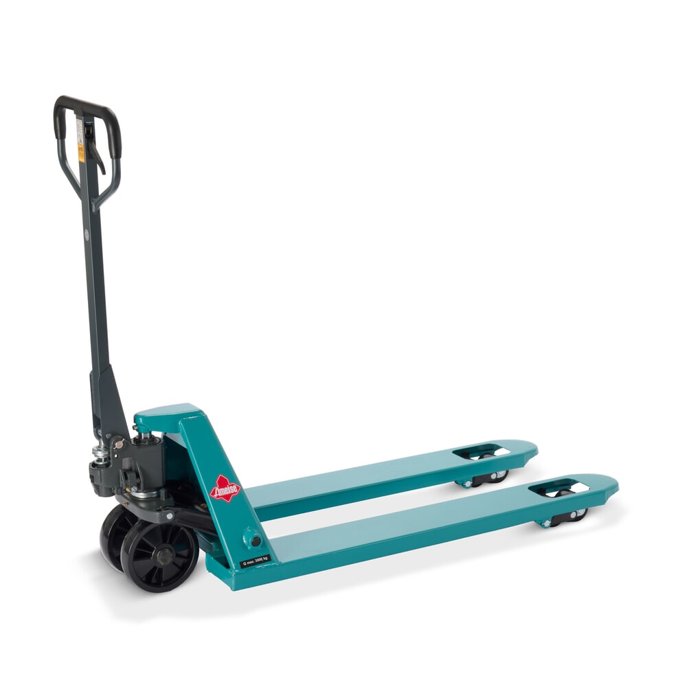 Produktabbildung: Handhubwagen Ameise® PTM 3.0, Tragfähigkeit 3.000 kg, Gabellänge 1.150 mm, Polyurethan, Tandemrollen