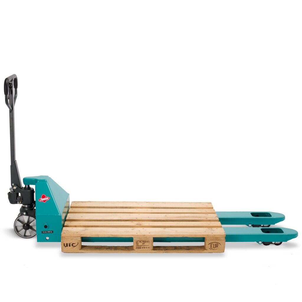 Handhubwagen Ameise® PTM 3.5, Tragfähigkeit 3.500 kg, Gabellänge 1.800 mm, Polyurethan, Tandemrollen Produktabbildung Nr. 6: Handhubwagen Ameise® PTM 3.5, Tragfähigkeit 3.500 kg, Gabellänge 1.800 mm, Polyurethan, Tandemrollen