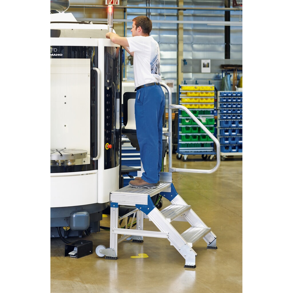 Handlauf für ZARGES Schwerlast-Sicherheitstreppe, für 2 Stufen Produktabbildung Nr. 2: Handlauf für ZARGES Schwerlast-Sicherheitstreppe, für 2 Stufen