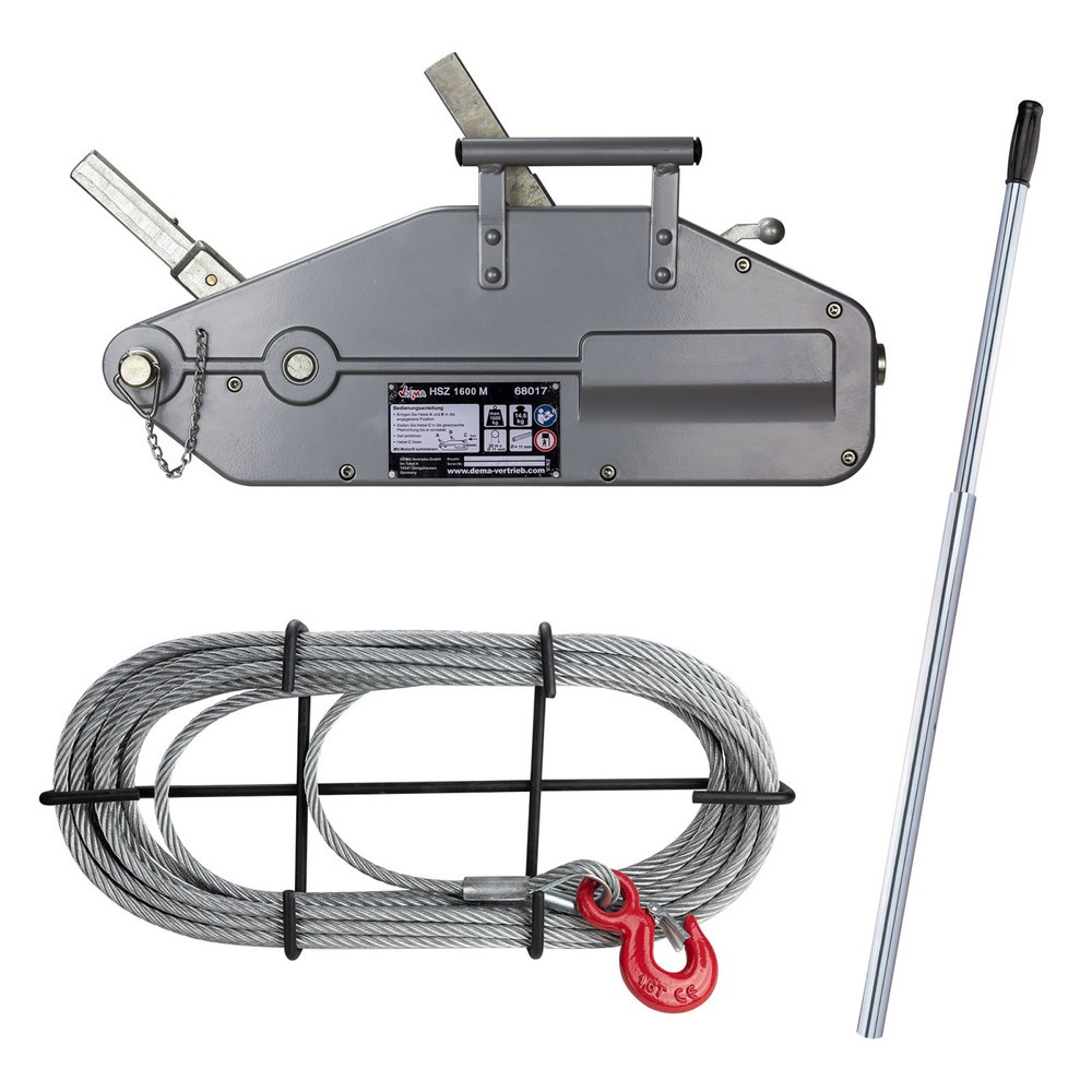 Produktabbildung: Handseilwinde/Seilzug, Seillänge 20 m, TK 1.600 kg