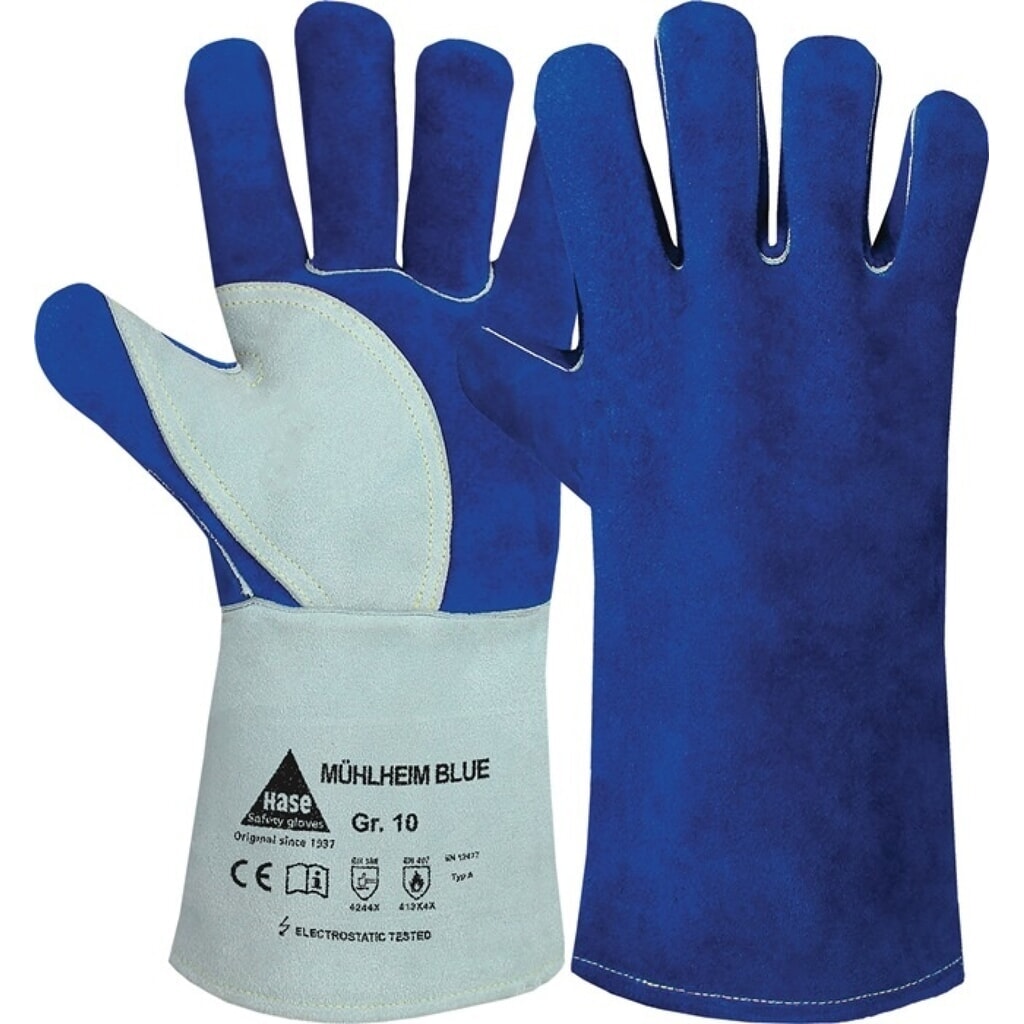 Produktabbildung: HASE Schweißerhandschuhe Mühlheim Blue Gr.10