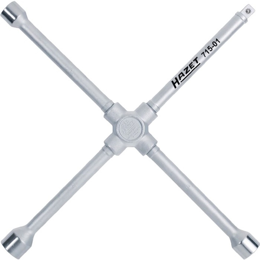 Produktabbildung: HAZET® Kreuzschlüssel 715-01, 17 x 19 x 22 x 12,5(1/2″ 4-kant), L420 mmxB420mm
