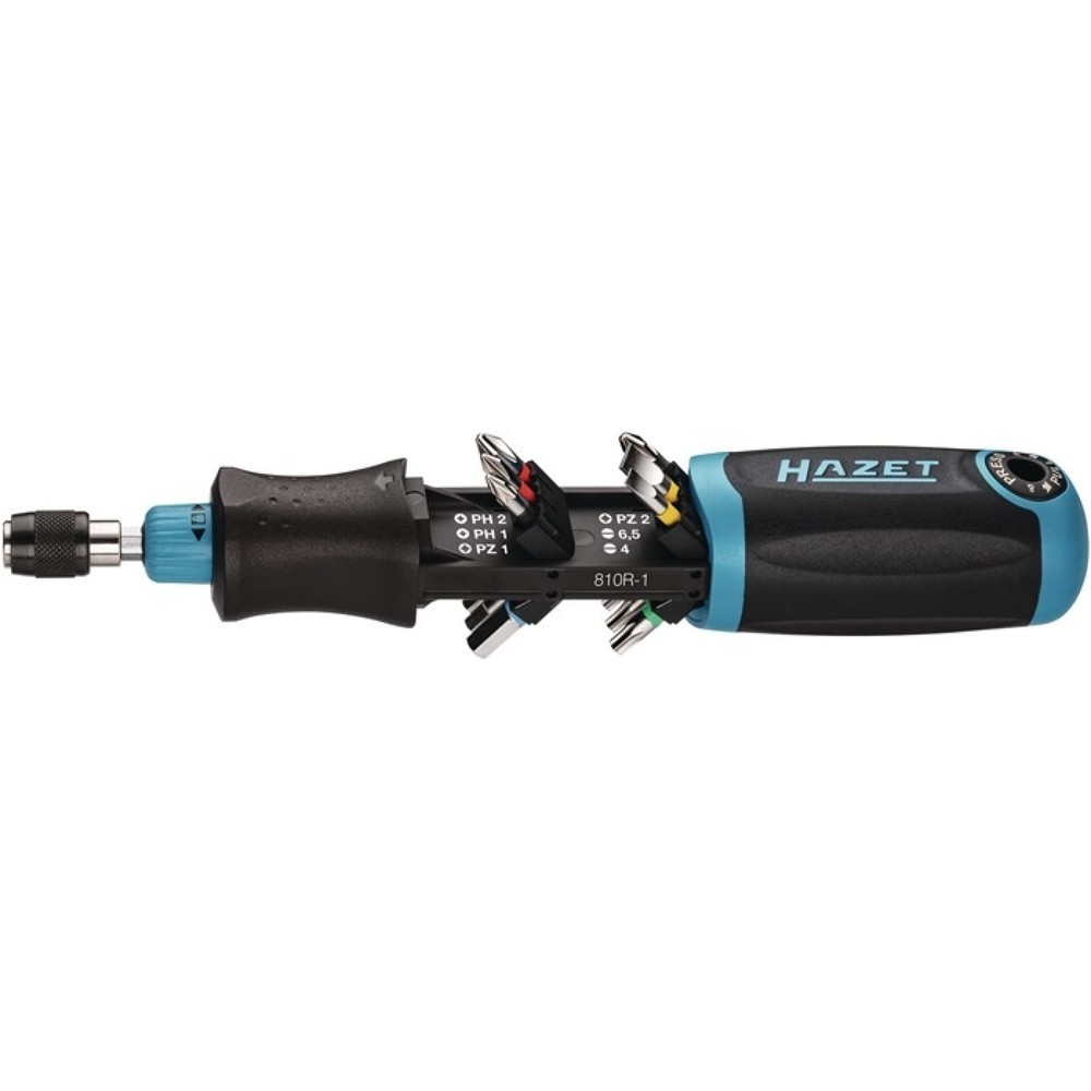 Produktabbildung: HAZET® Magazin-Schraubendreher 810R-3, 13-teilig, PH / PZD / Innensechskant / TX