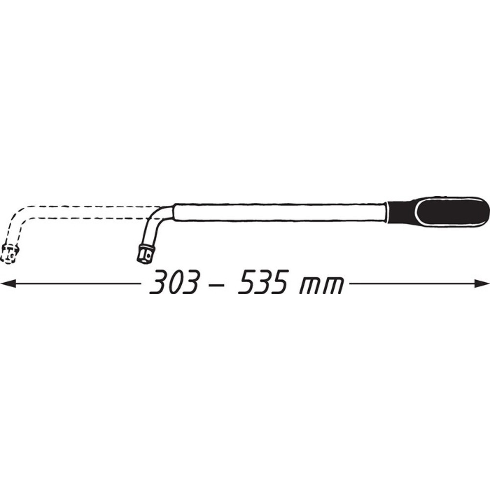 Produktabbildung Nr. 2: HAZET® Radmutternschlüssel, 12,5 mm(1/2 Zoll), Länge min. 303 mm Länge max. 535 mm