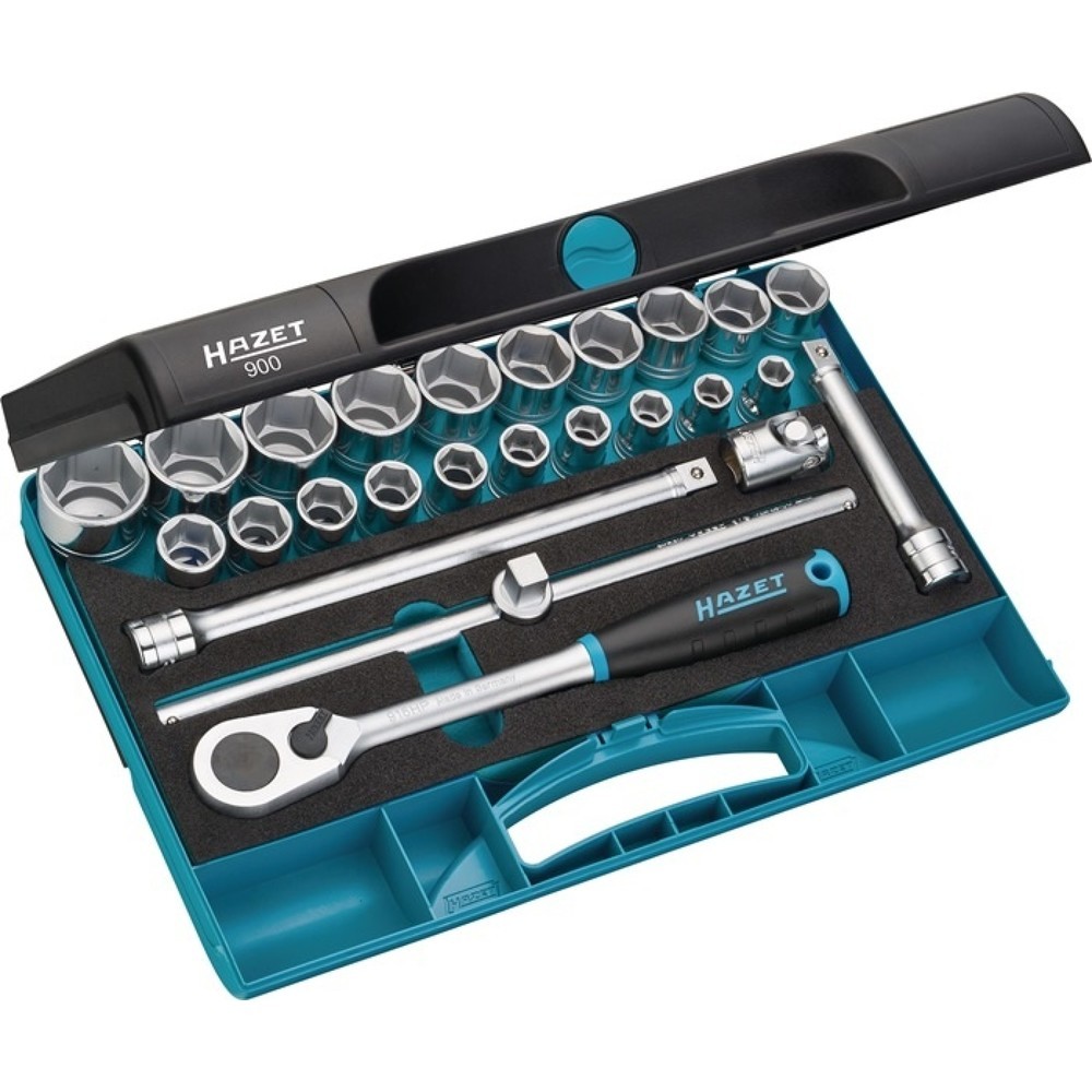 Produktabbildung: HAZET® Steckschlüsselsatz 900, 25 teilig 1/2 Zoll, Schlüsselweiten 10-32 mm