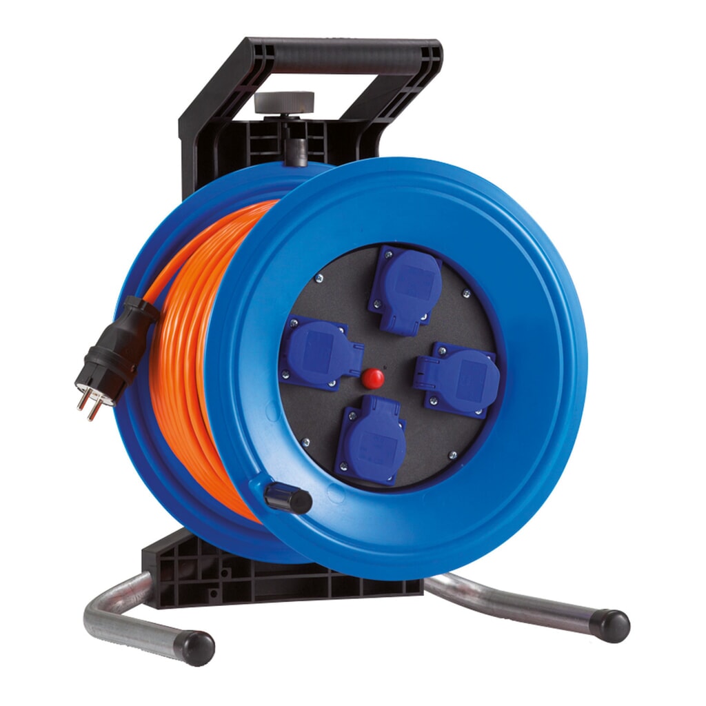 HEDI Kabeltrommel Professional Plus 320, H07BQ-F 3G1,5, IP44, 50 m, 4x einzelne Schuko-Steckdose Produktabbildung: HEDI Kabeltrommel Professional Plus 320, H07BQ-F 3G1,5, IP44, 50 m, 4x einzelne Schuko-Steckdose