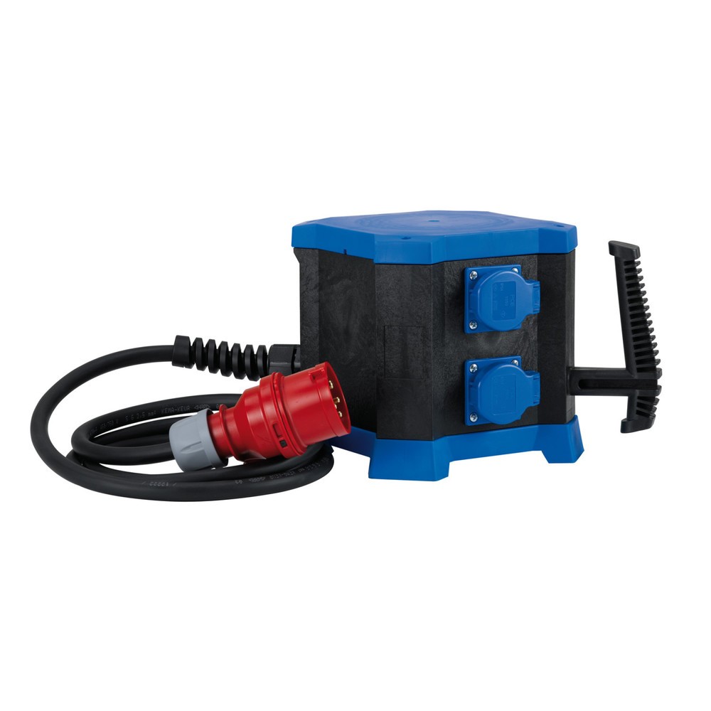 Produktabbildung: HEDI Steckdosenverteiler m.STATION, Drehstrom 400 V / 16 A, IP44, 6x Schuko-Steckdose