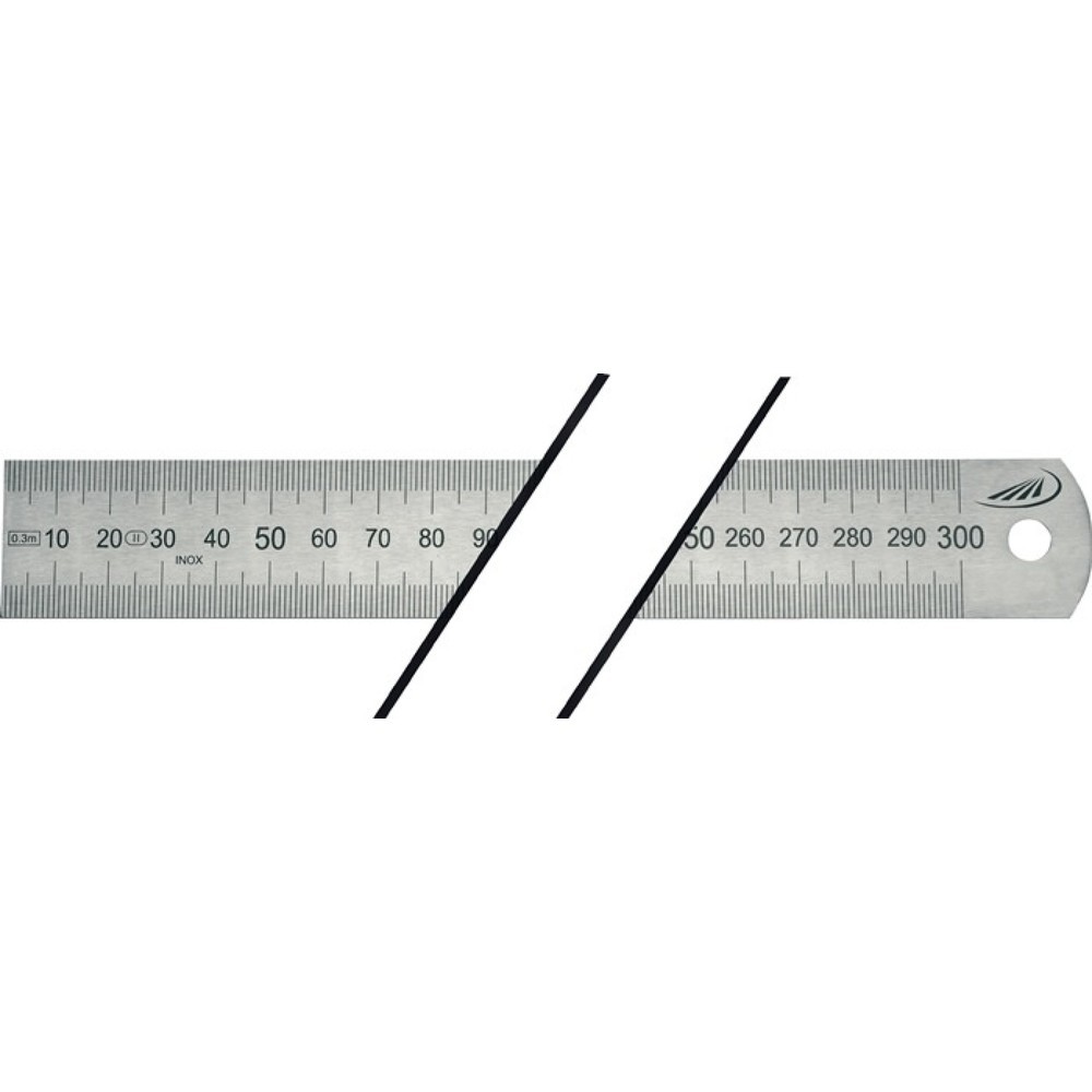Produktabbildung: HELIOS PREISSER Stahlmaßstab, Stahl biegsam, Länge 300 mm, Teilung A = mm/mm