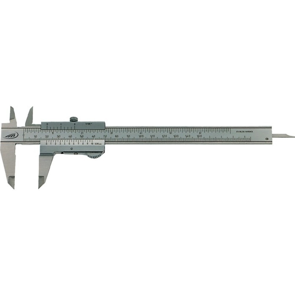 Produktabbildung: HELIOS PREISSER Taschenmessschieber DIN 862 DUO-FIX, Feststellschraube / Momentfeststellung, 150 mm, eckig