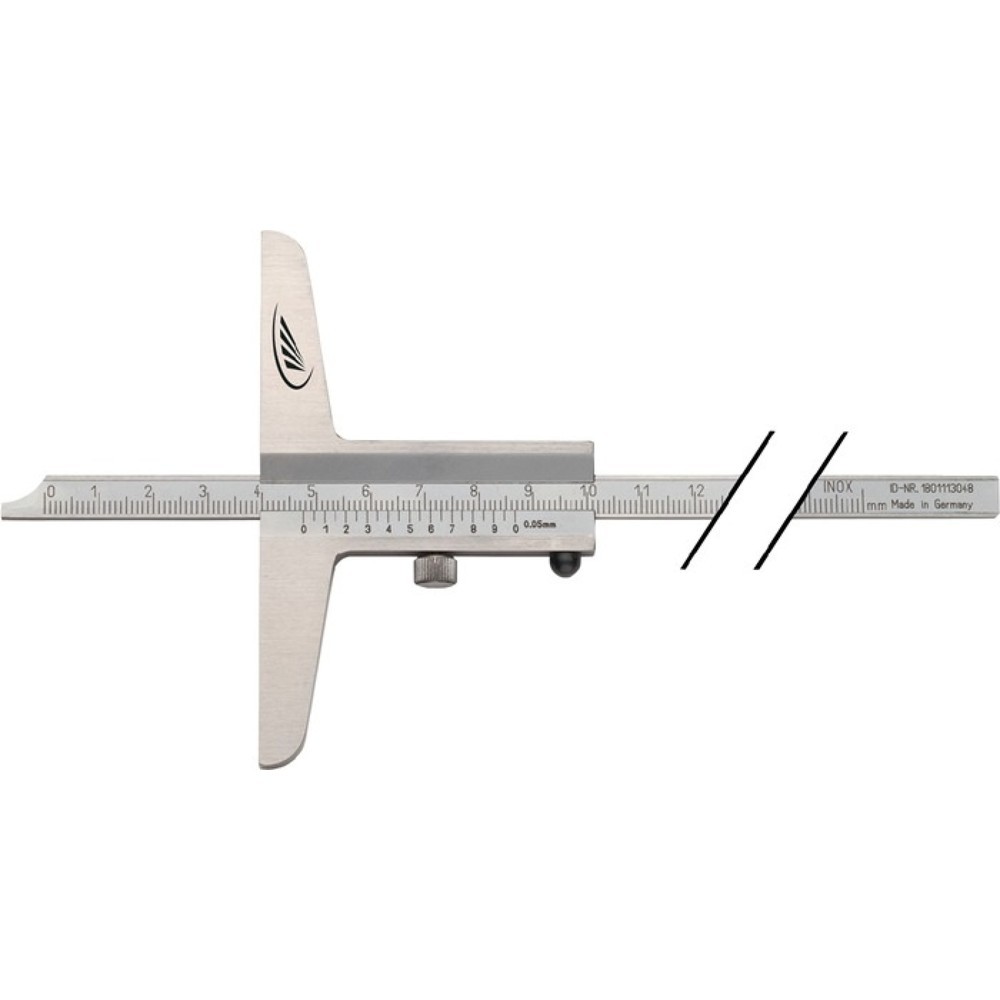 Produktabbildung: HELIOS PREISSER Tiefenmessschieber DIN 862, gerade Messschiene 8 x 3 mm, 200 mm