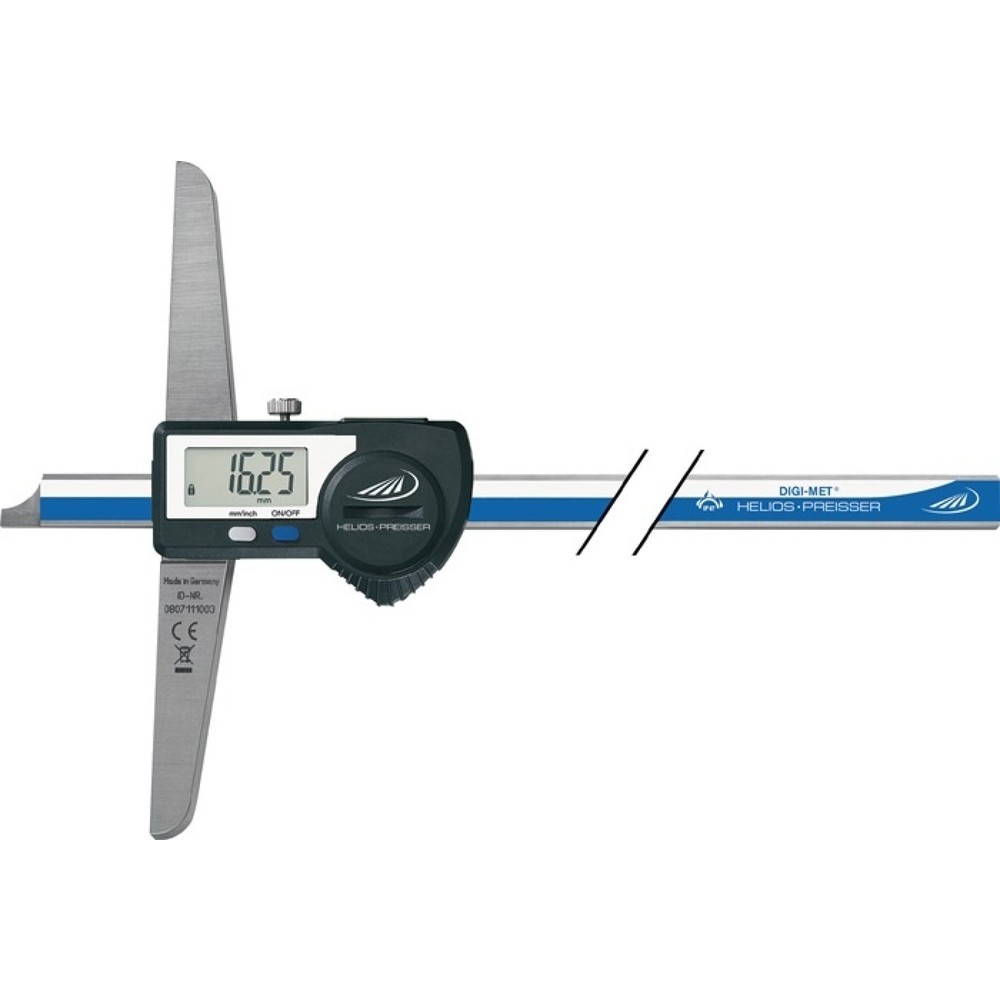 Produktabbildung: HELIOS PREISSER Tiefenmessschieber DIN 862 DIGI-MET® IP67, Datenausgang, 200 mm, gerade Messschiene